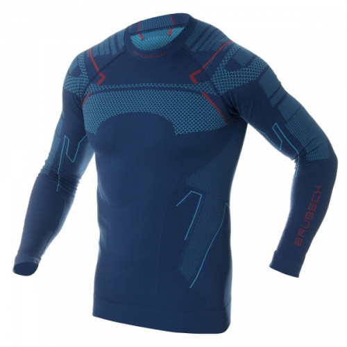 Футболка Brubeck Thermo Nilit Heat черный/голубой мужская в Белгороде