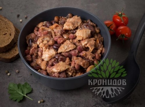 Консервы мясорастительные стерилизованные "Свинина с фасолью"