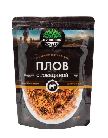 Консервы мясорастительные стерилизованные рубленые "Плов с говядиной"