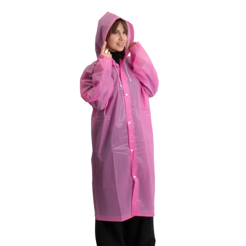 Плащ-дождевик Следопыт EVA 66х115см на кнопках розовый
