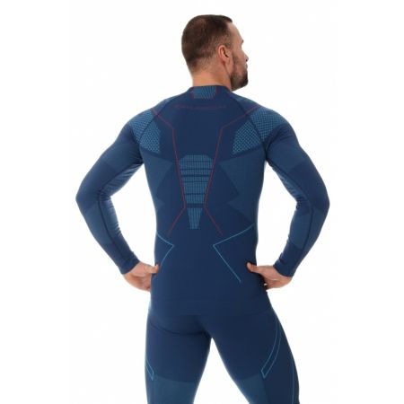 купить Футболка Brubeck Thermo Nilit Heat черный/голубой мужская