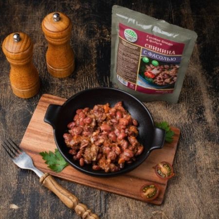 Консервы мясорастительные стерилизованные "Свинина с фасолью"