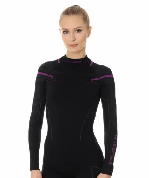 Футболка Brubeck Thermo Nilit Heat черный/розовый женская в Белгороде