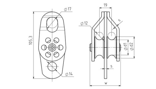  Блок-ролик Вертикаль двойной сталь с подшипником в Белгороде  