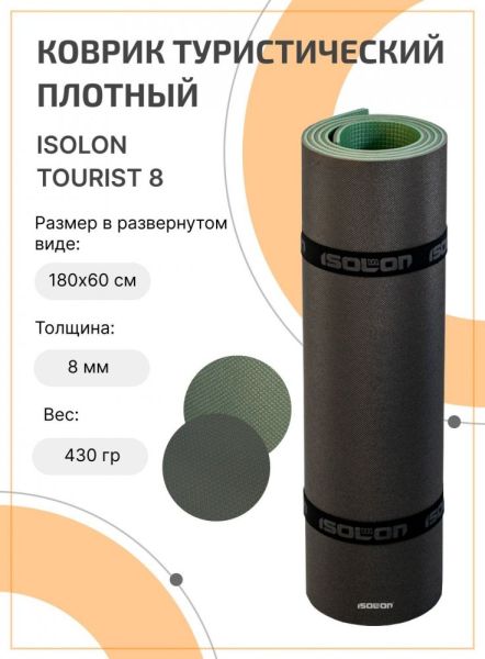 Коврик Ижевск Tourist 8 1800х600х8 хаки-серый (брак)